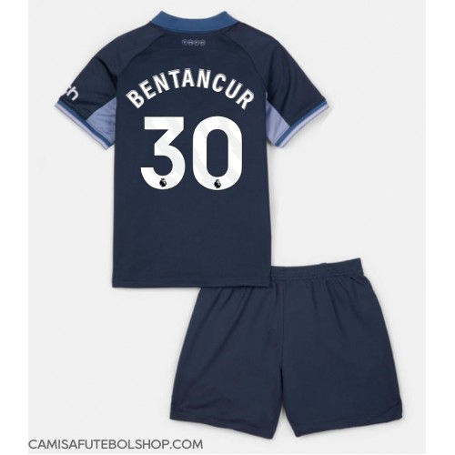 Camisa de time de futebol Tottenham Hotspur Rodrigo Bentancur #30 Replicas 2º Equipamento Infantil 2023-24 Manga Curta (+ Calças curtas)